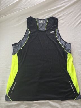 New Balance Men's Black & Neon Yellow Athletic XL Tank XL NWOT Ice Singlet